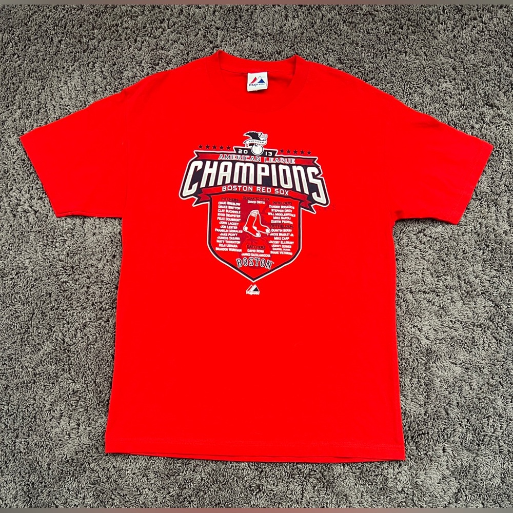 Boston Red Sox Majestic 2013 TShirt Men's Large American League Champions MLB
